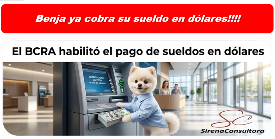El BCRA habilitó las cuentas sueldos en dólares.